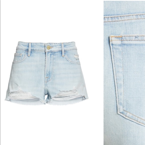NEW • Frame Denim • Le Grand Garçon Shorts 27 Blue - Picture 4 of 8